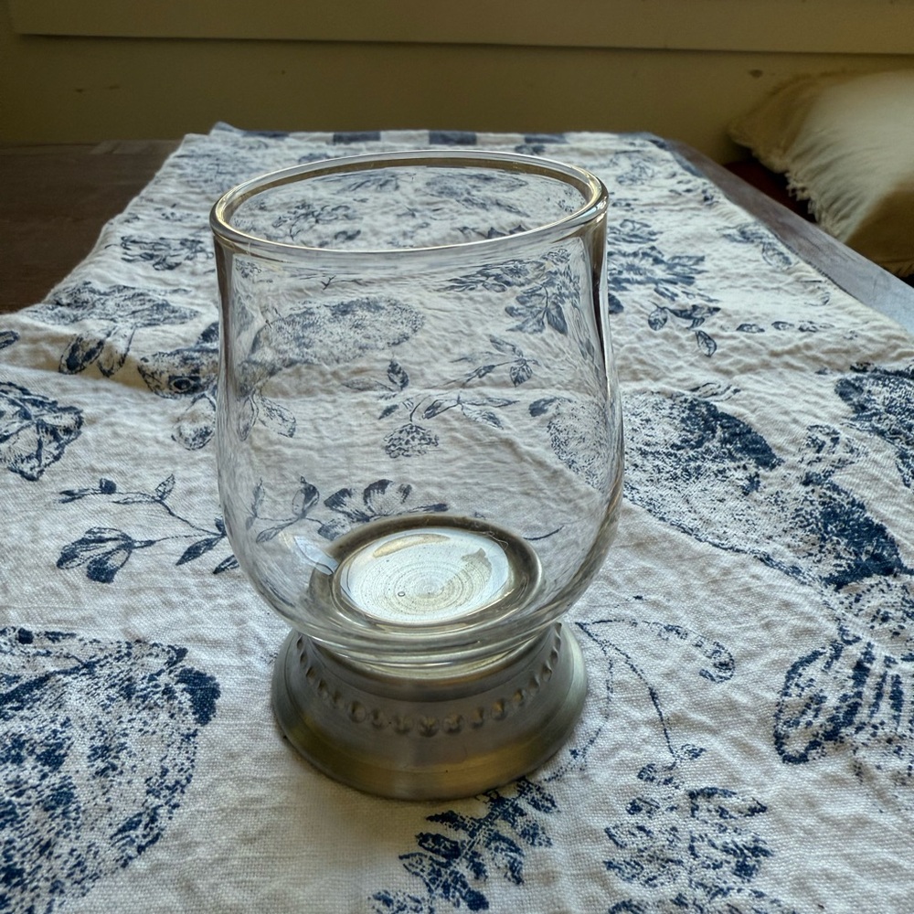 Southern Living At Home Glass Vase with Silver Base